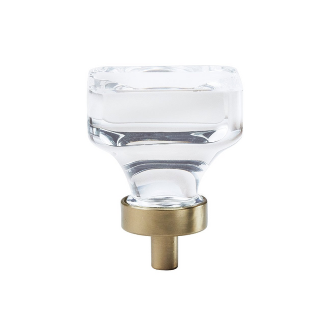 BP36653CBBZ-10PACK - Glacio 1 3/8" Square Cabinet Knob - Modern Clear/Golden Champagne