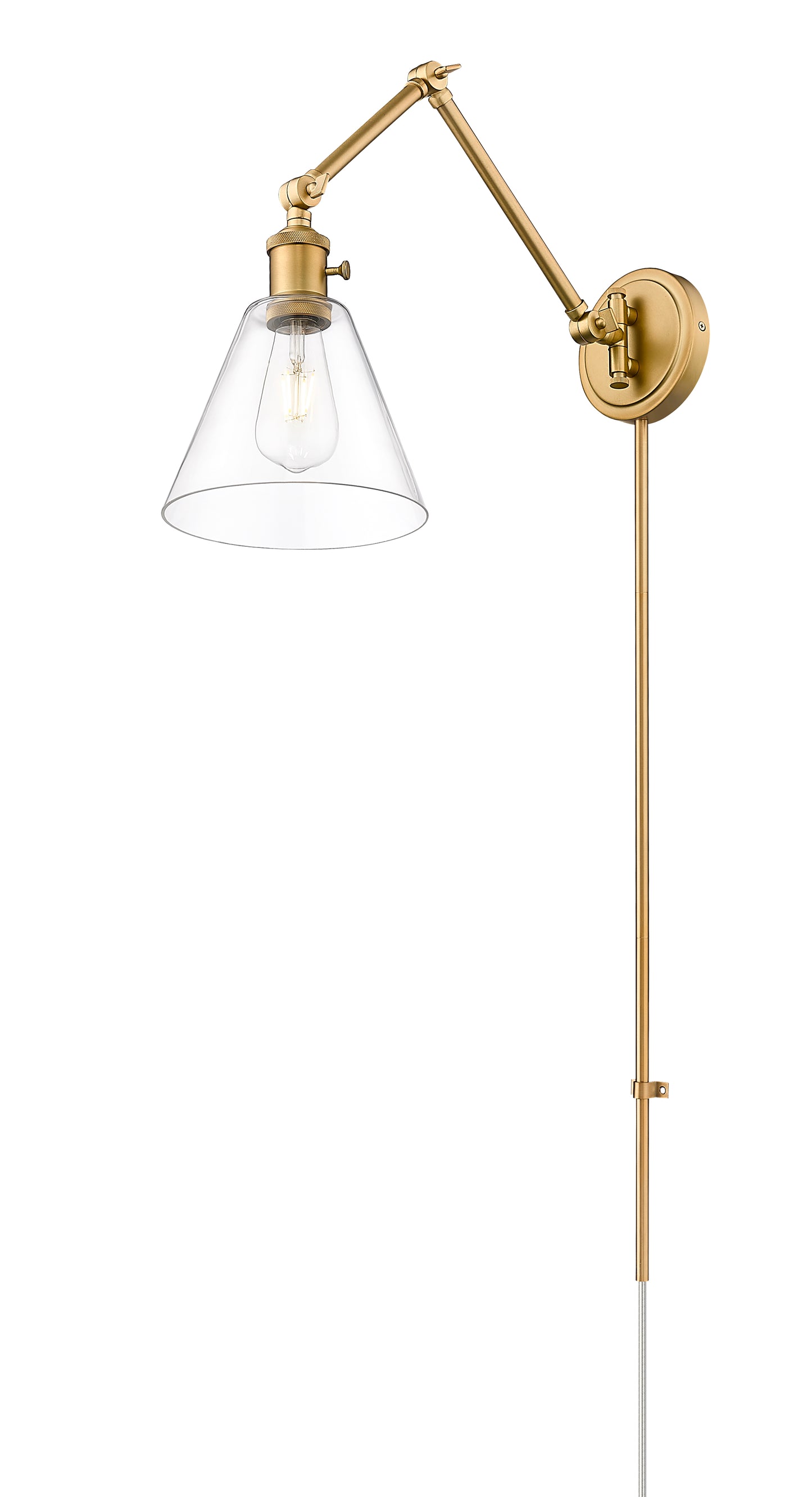 348S-RB - Gayson 1 Light Wall 8" Sconce - Rubbed Brass