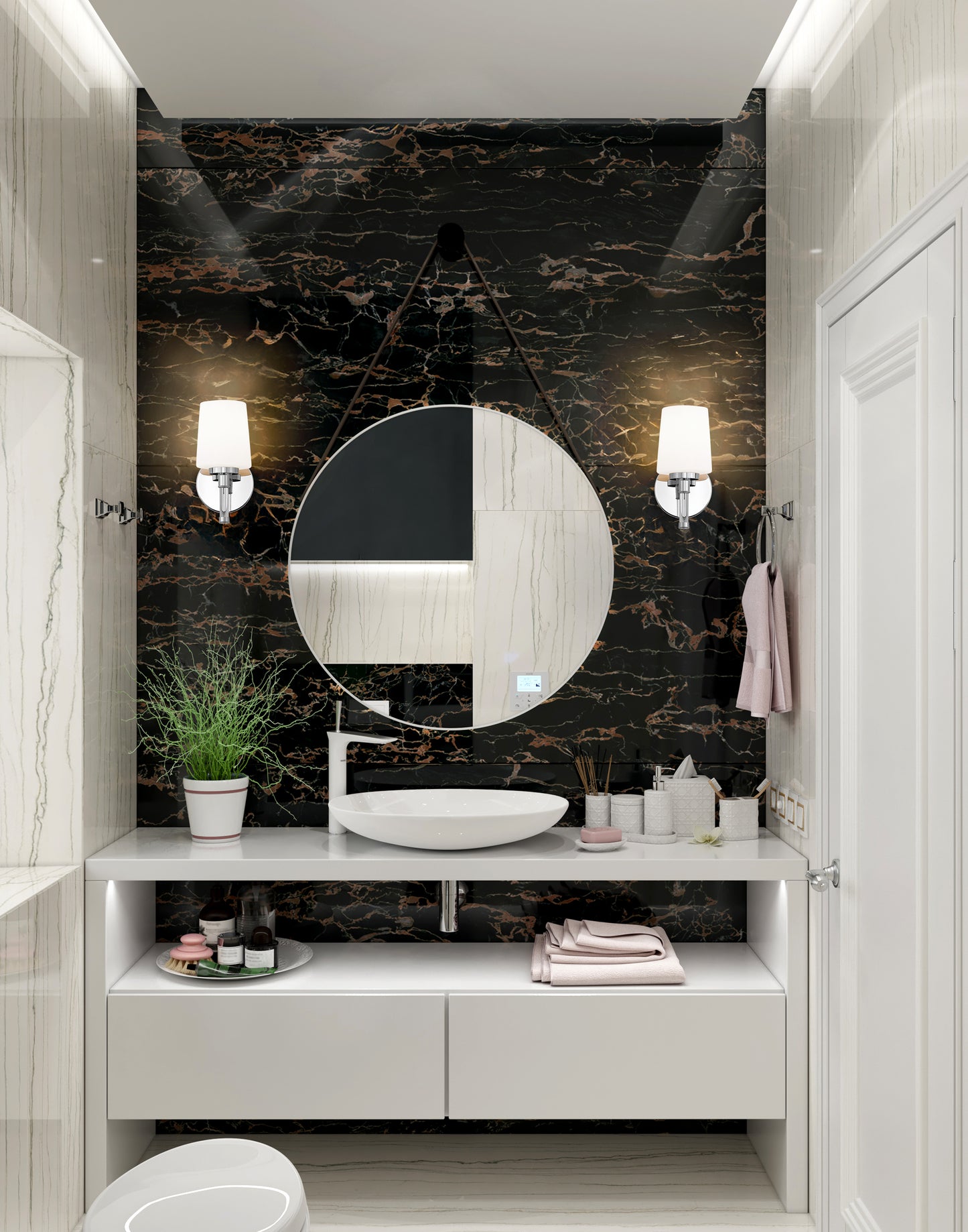 7700-1V-CH - Henri 1 Light 5" Vanity - Chrome