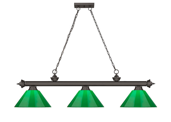 2306-3BRZ-PGR - Cordon 3 Light 57" Billiard - Bronze