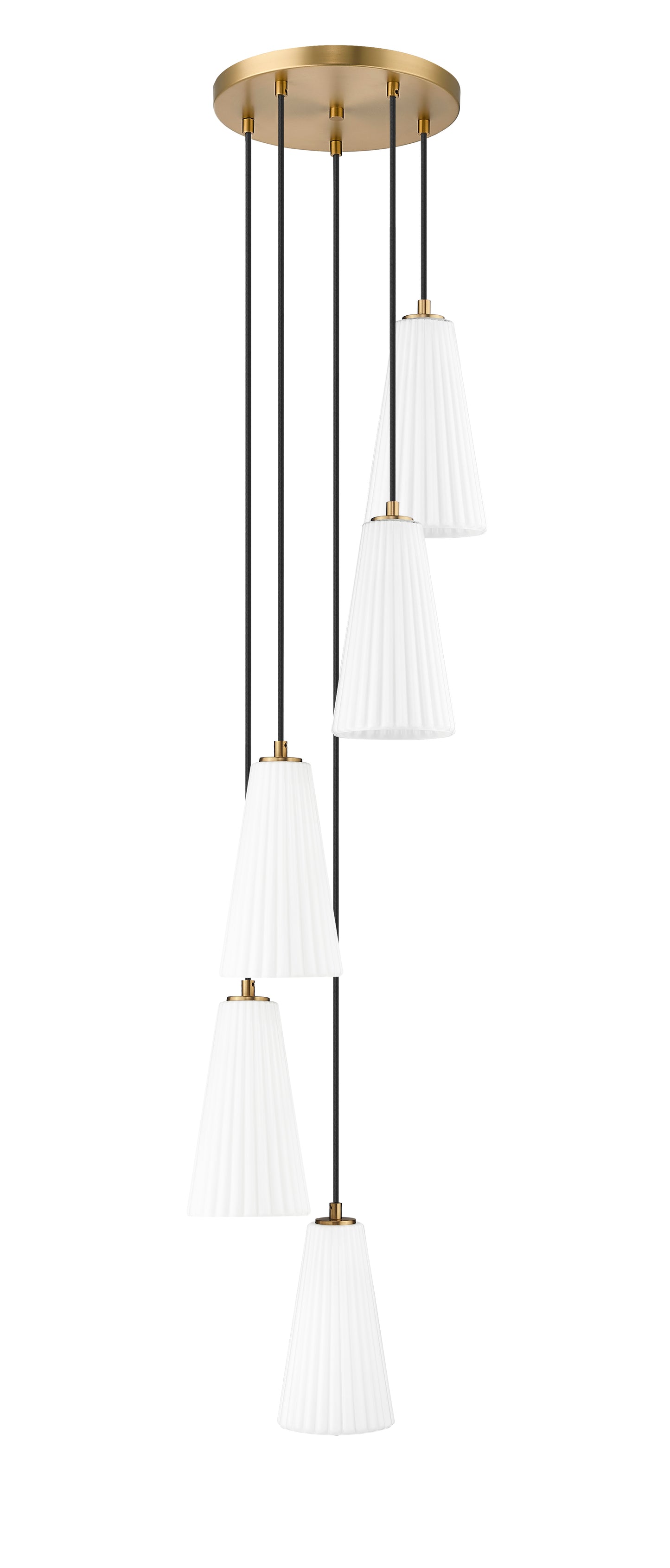 3043P6-5R-MGLD - Farrell 5 Light 12" Chandelier - Modern Gold