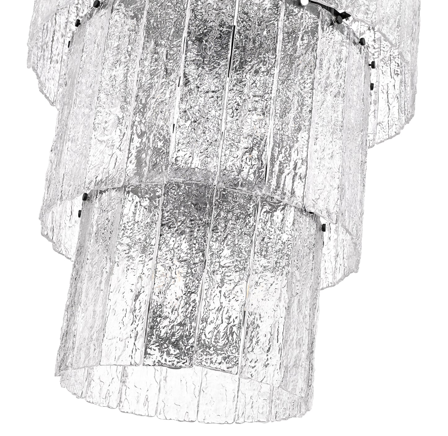 1943-36MB - Glacier 12 Light 28" Chandelier - Matte Black