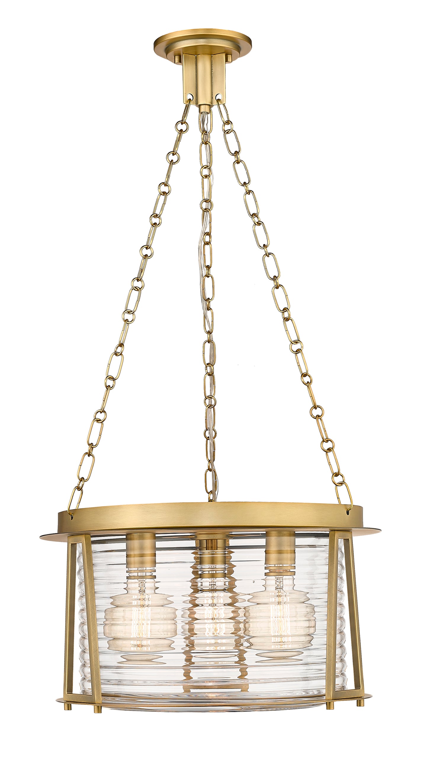 7503P18-RB - Cape Harbor 3 Light 18" Pendant - Rubbed Brass