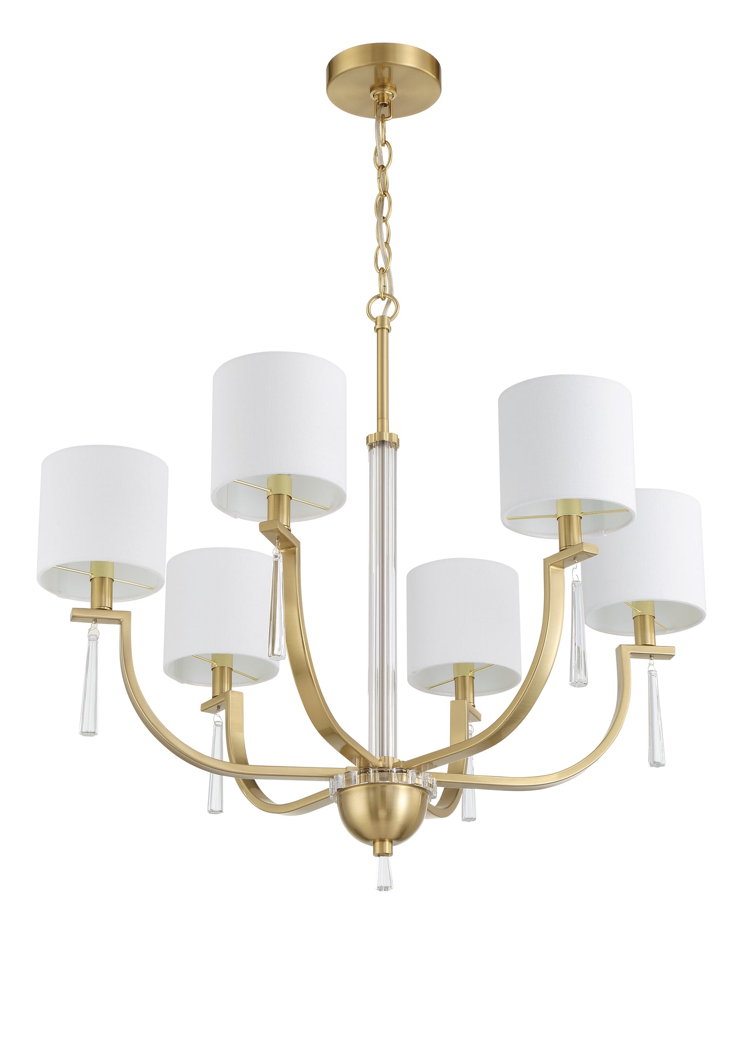 58226-SB - Fortuna 6 Light 28" Wide Chandelier - Satin Brass