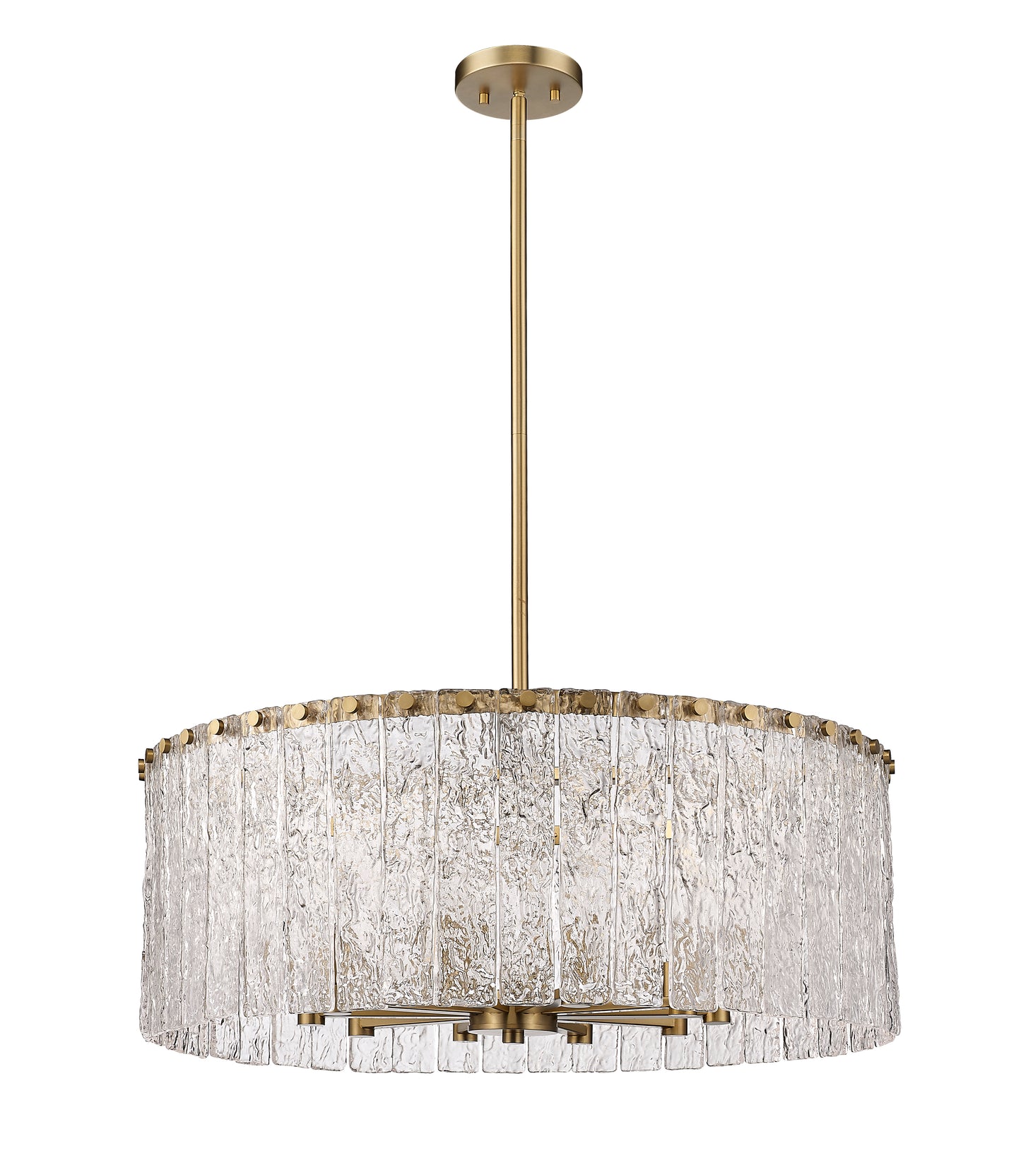 1943P26-MGLD - Glacier 10 Light 27" Chandelier - Modern Gold