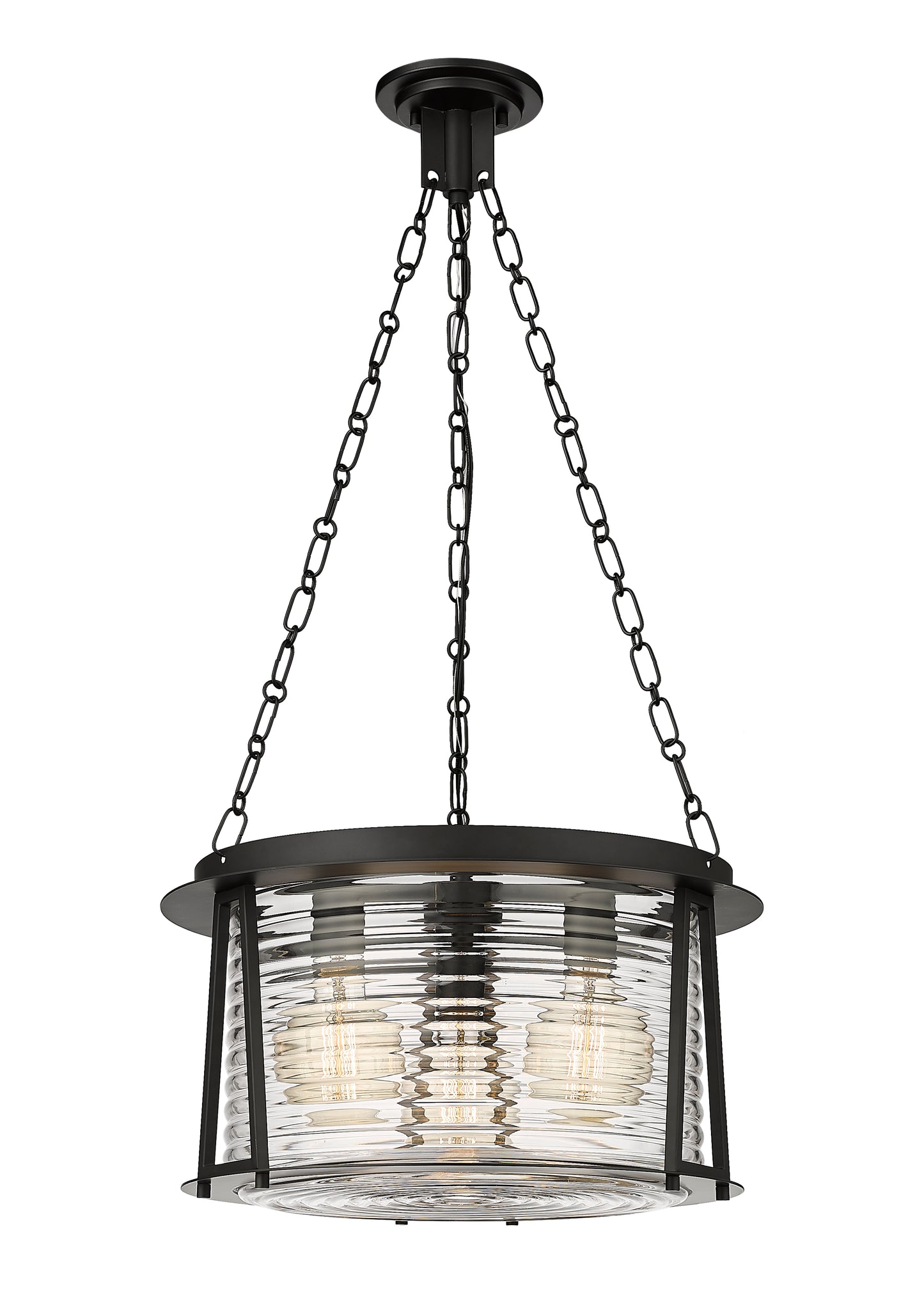 7503P18-MB - Cape Harbor 3 Light 18" Pendant - Matte Black