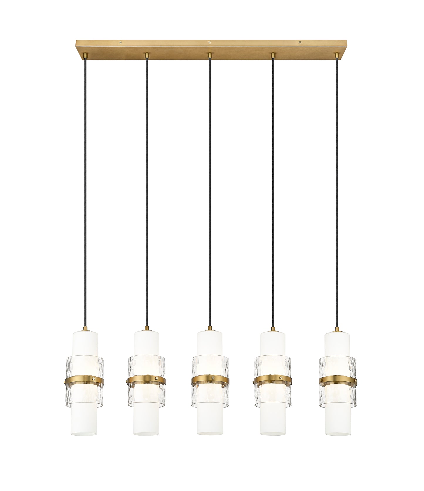 1946P-5L-MGLD - Cayden 5 Light Linear 42" Chandelier - Modern Gold