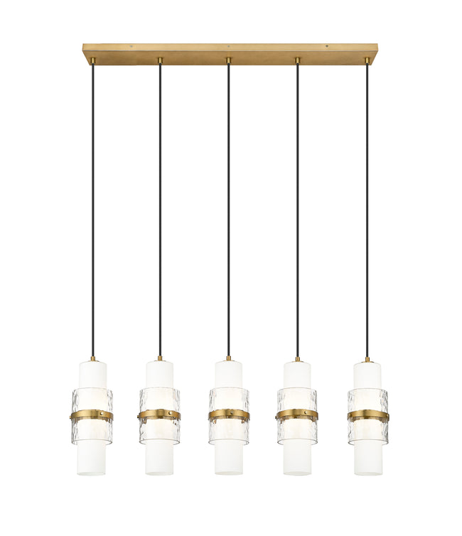 1946P-5L-MGLD - Cayden 5 Light Linear 42" Chandelier - Modern Gold