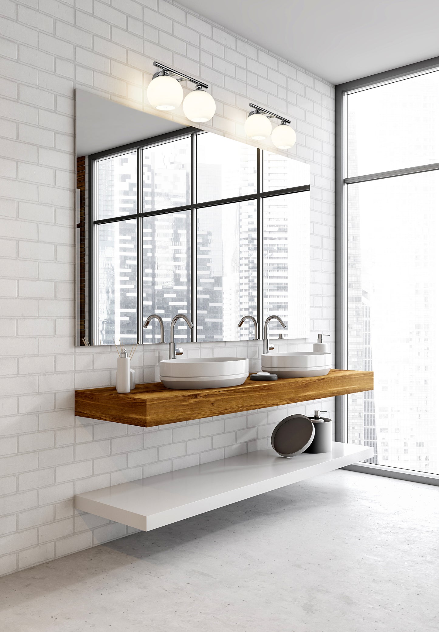 1100-2V-CH - Neoma 2 Light 14" Vanity - Chrome