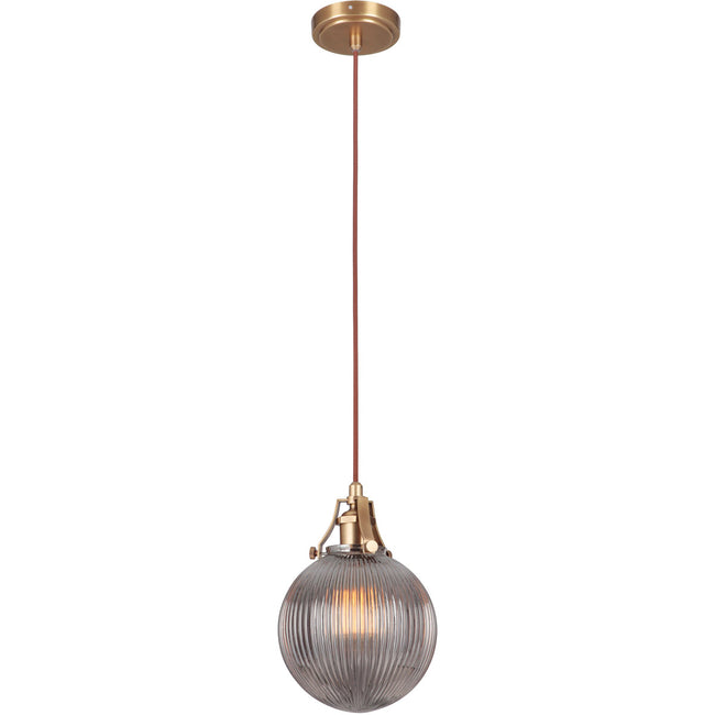 P832VB1 - State House 1 Light 7.75" Wide Mini Pendant - Vintage Brass