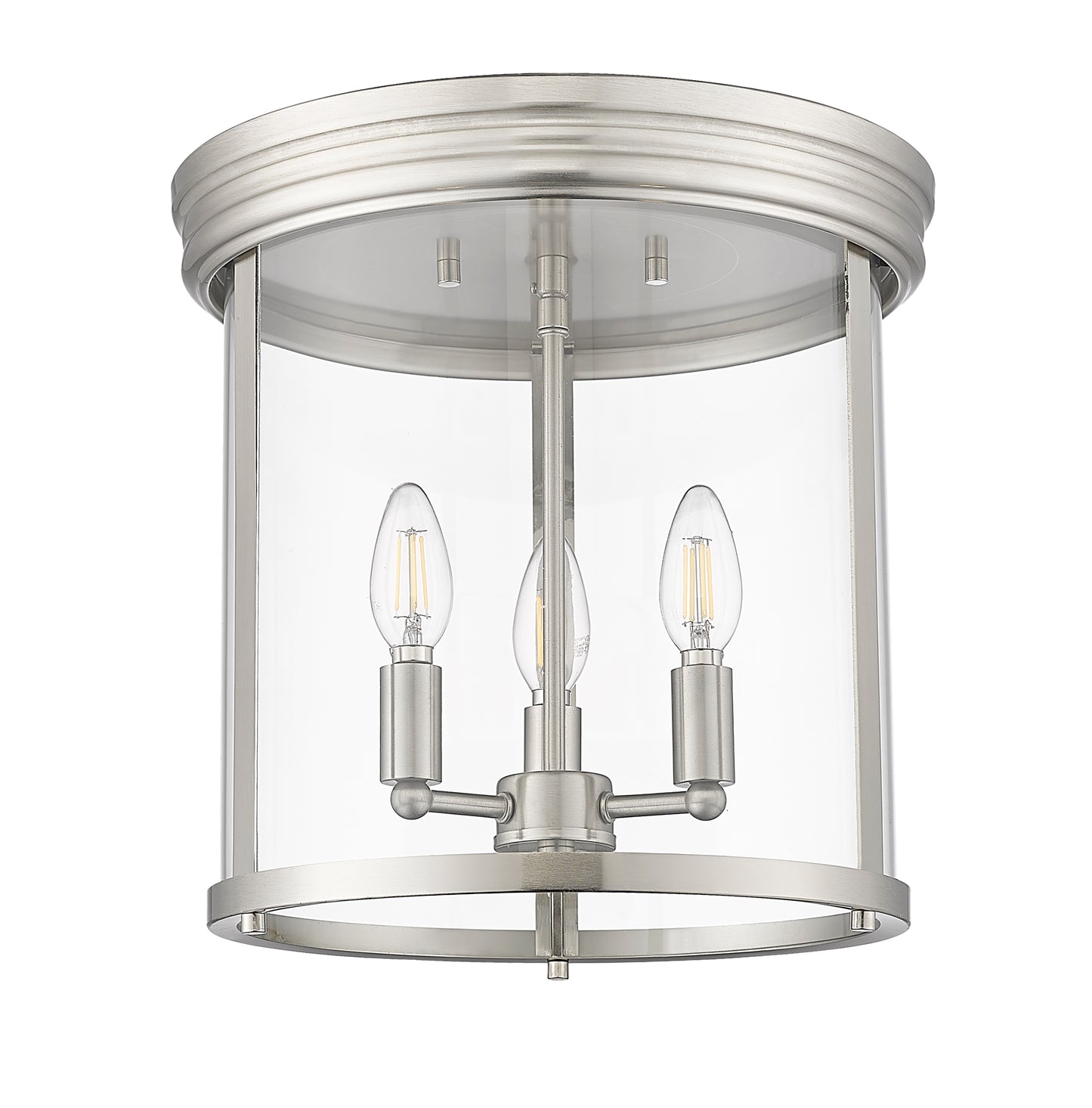 742F13-BN - Thayer 3 Light Flush 13" Mount - Brushed Nickel