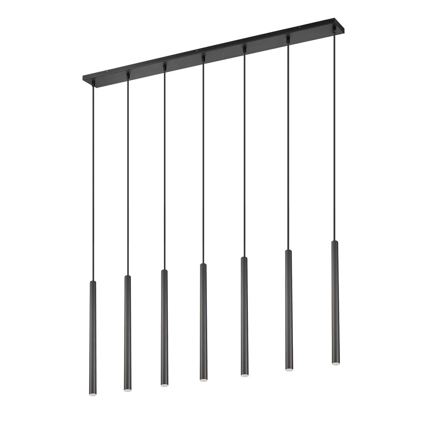 919MP24-7L-MB-LED - Forest 7 Light Linear 54" Chandelier - Matte Black
