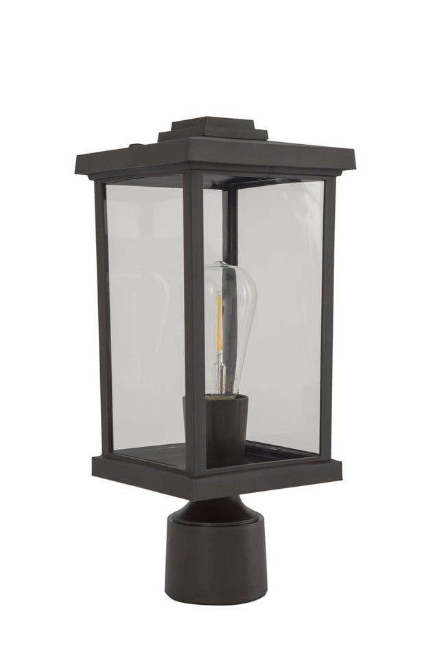 ZA2415-BZ-C - Resilience Lanterns 1 Light 15" High Post Mount - Bronze