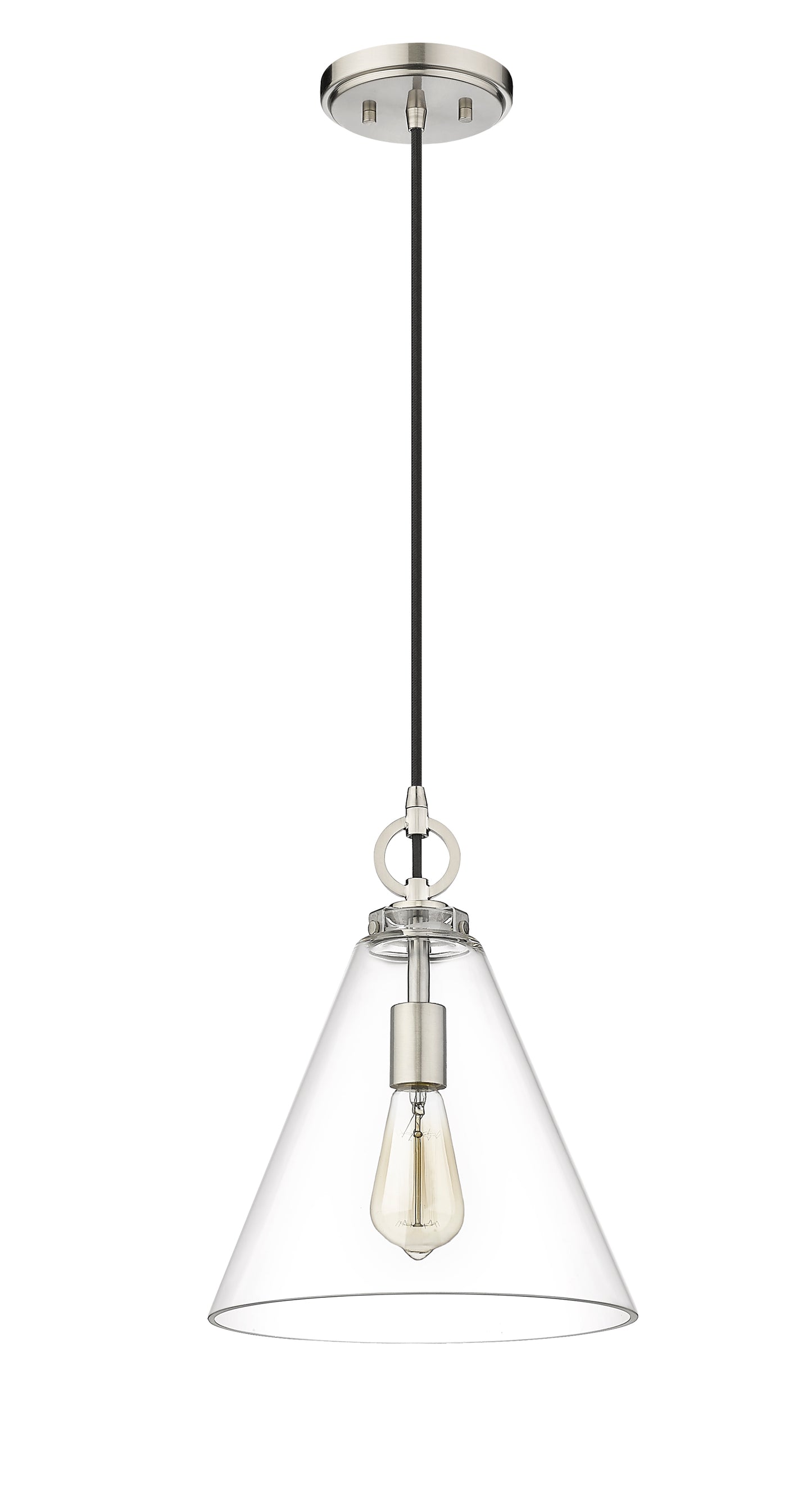 3034P11-BN - Harper 1 Light 12" Pendant - Brushed Nickel