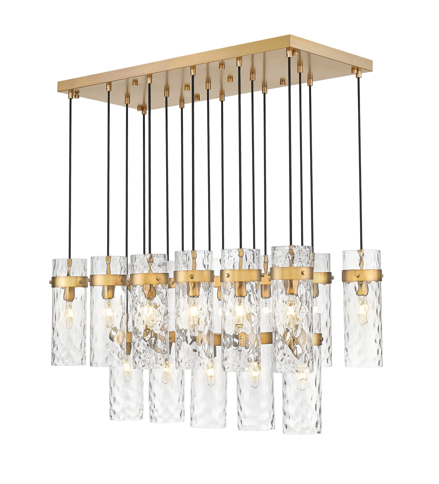 7002P5-17L-RB - Fontaine 17 Light Linear 44" Chandelier - Rubbed Brass