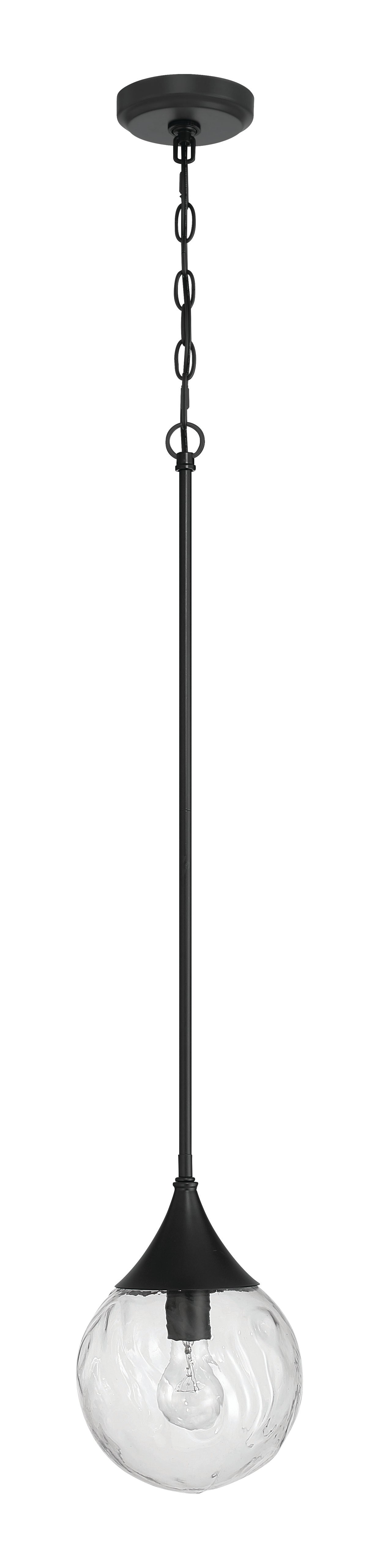 61291-FB - Reflection 1 Light 8" Wide Mini Pendant - Flat Black