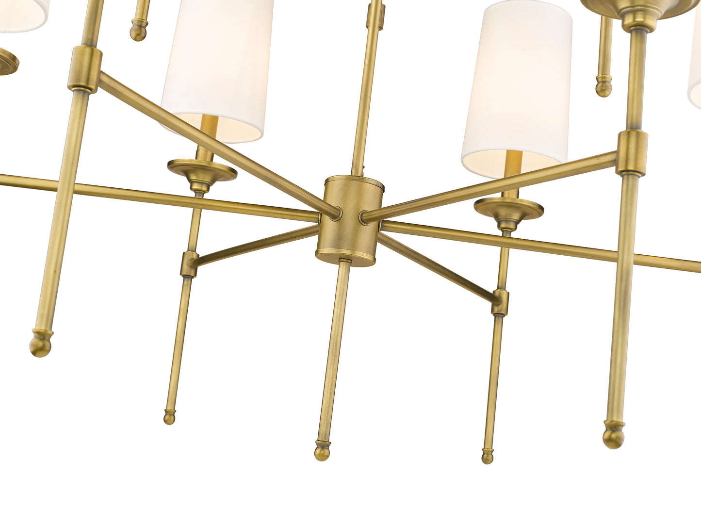 3033-9RB - Emily 9 Light 38" Chandelier - Rubbed Brass