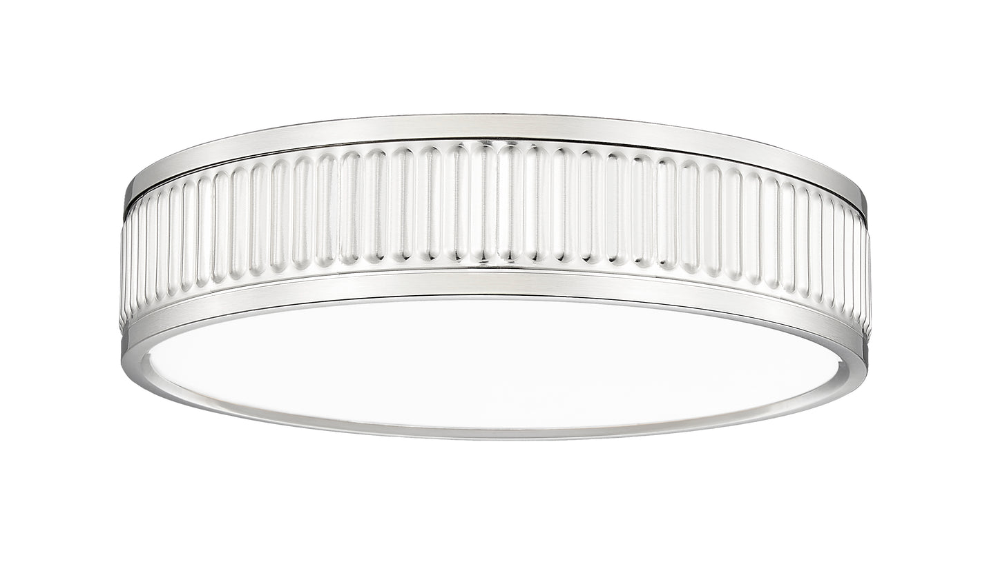 1013F12-BN-LED - Stari 1 Light Flush 13" Mount - Brushed Nickel