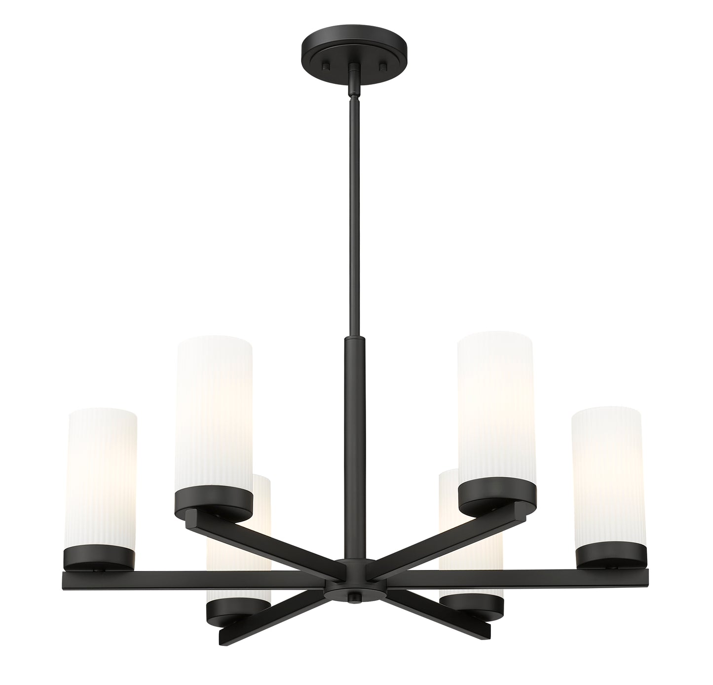 3044-6MB - Danica 6 Light 26" Chandelier - Matte Black