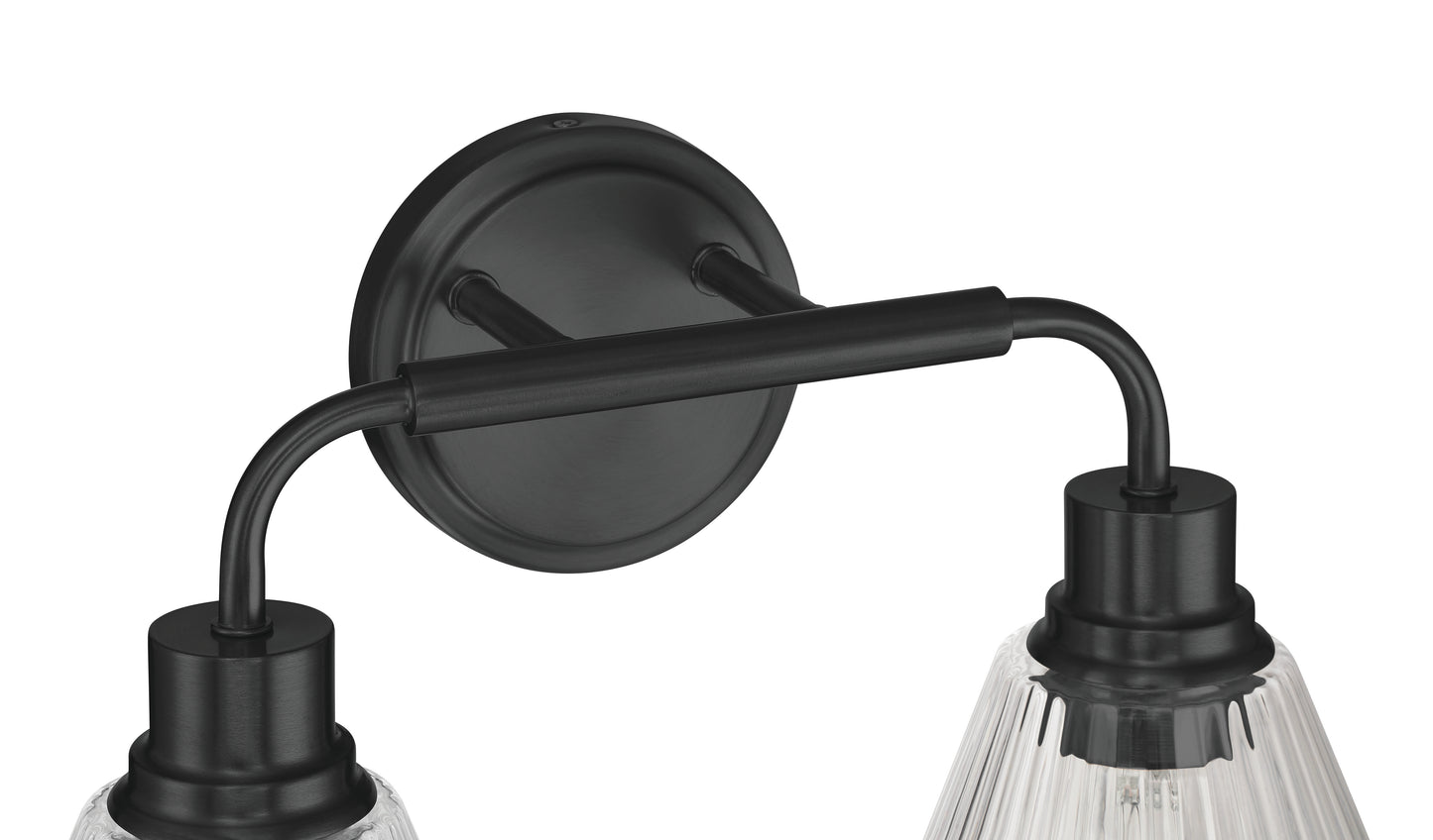 61102-FB - Pleated 2 Light 17" Wide Vanity Light - Flat Black