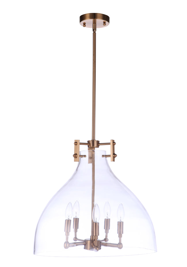 55895-SB - Chardonnay 5 Light 20" Wide Pendant - Satin Brass