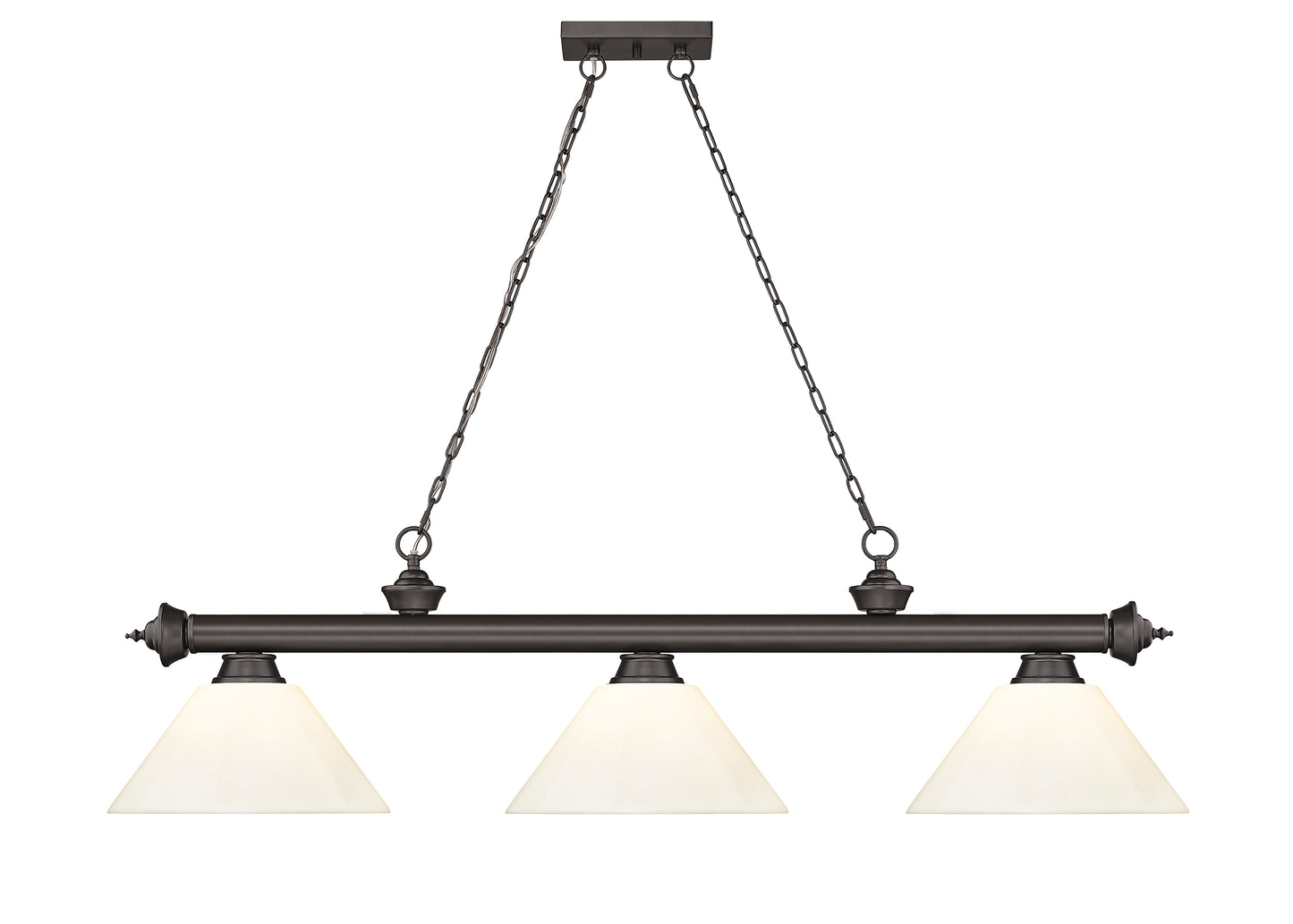 2306-3BRZ-PWH - Cordon 3 Light 57" Billiard - Bronze