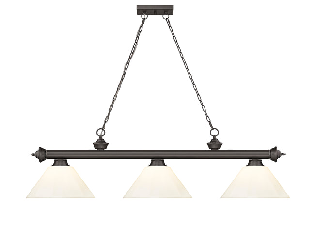 2306-3BRZ-PWH - Cordon 3 Light 57" Billiard - Bronze