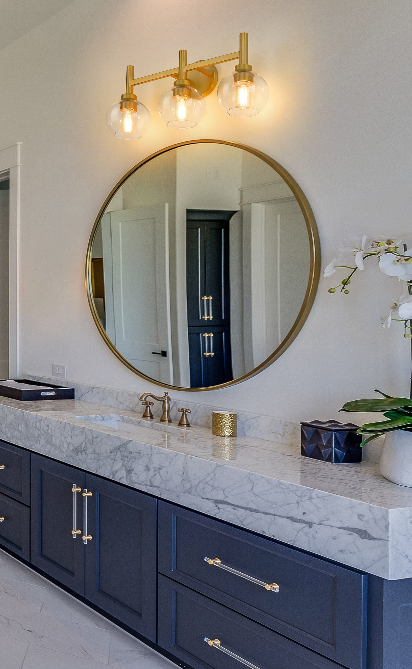 7502-3V-BG - Sutton 3 Light 24" Vanity - Brushed Gold