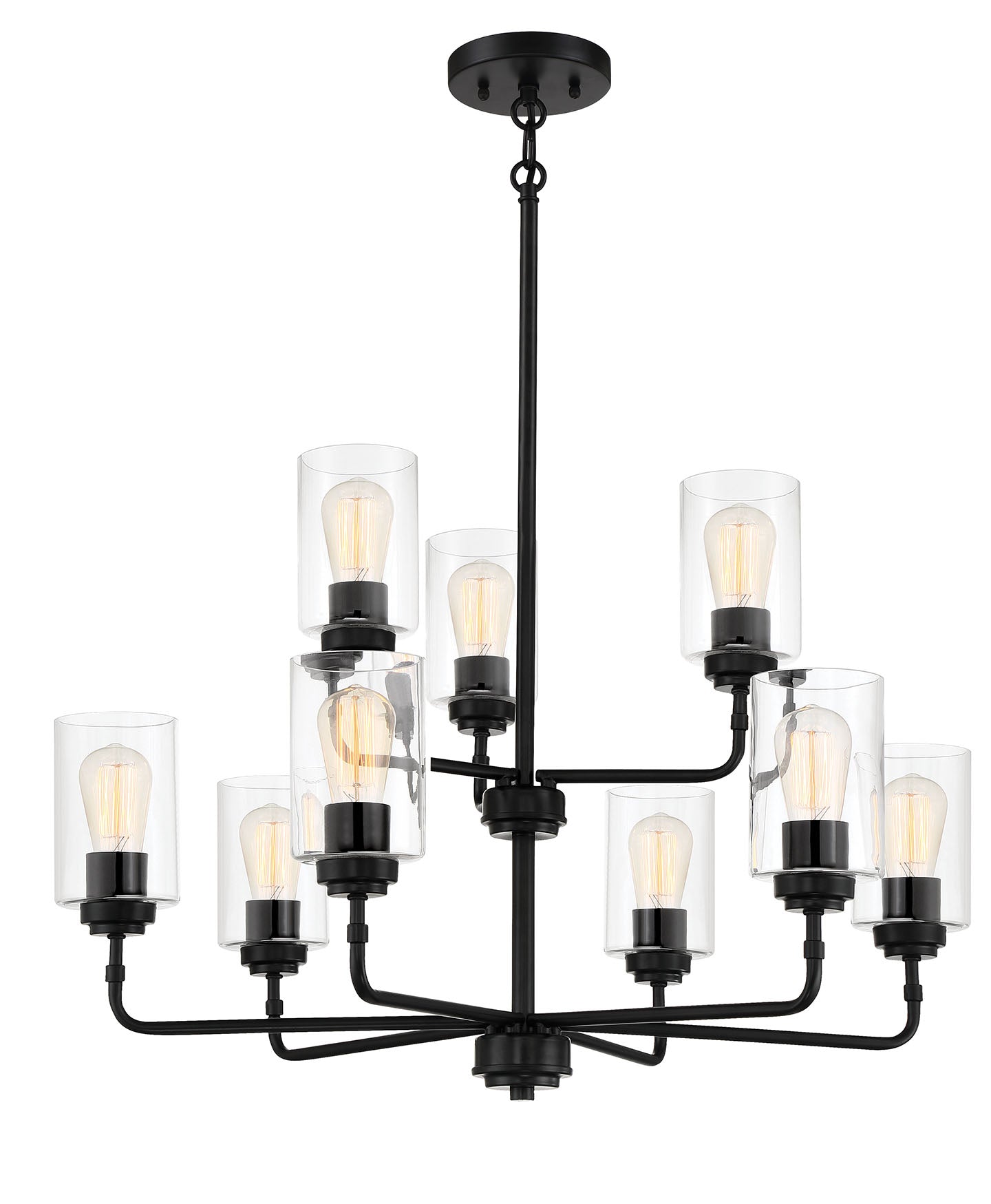 56029-FB - Stowe 9 Light 30" Wide Chandelier - Flat Black