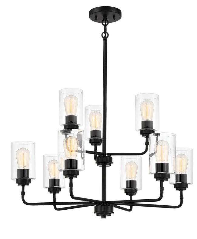 56029-FB - Stowe 9 Light 30" Wide Chandelier - Flat Black