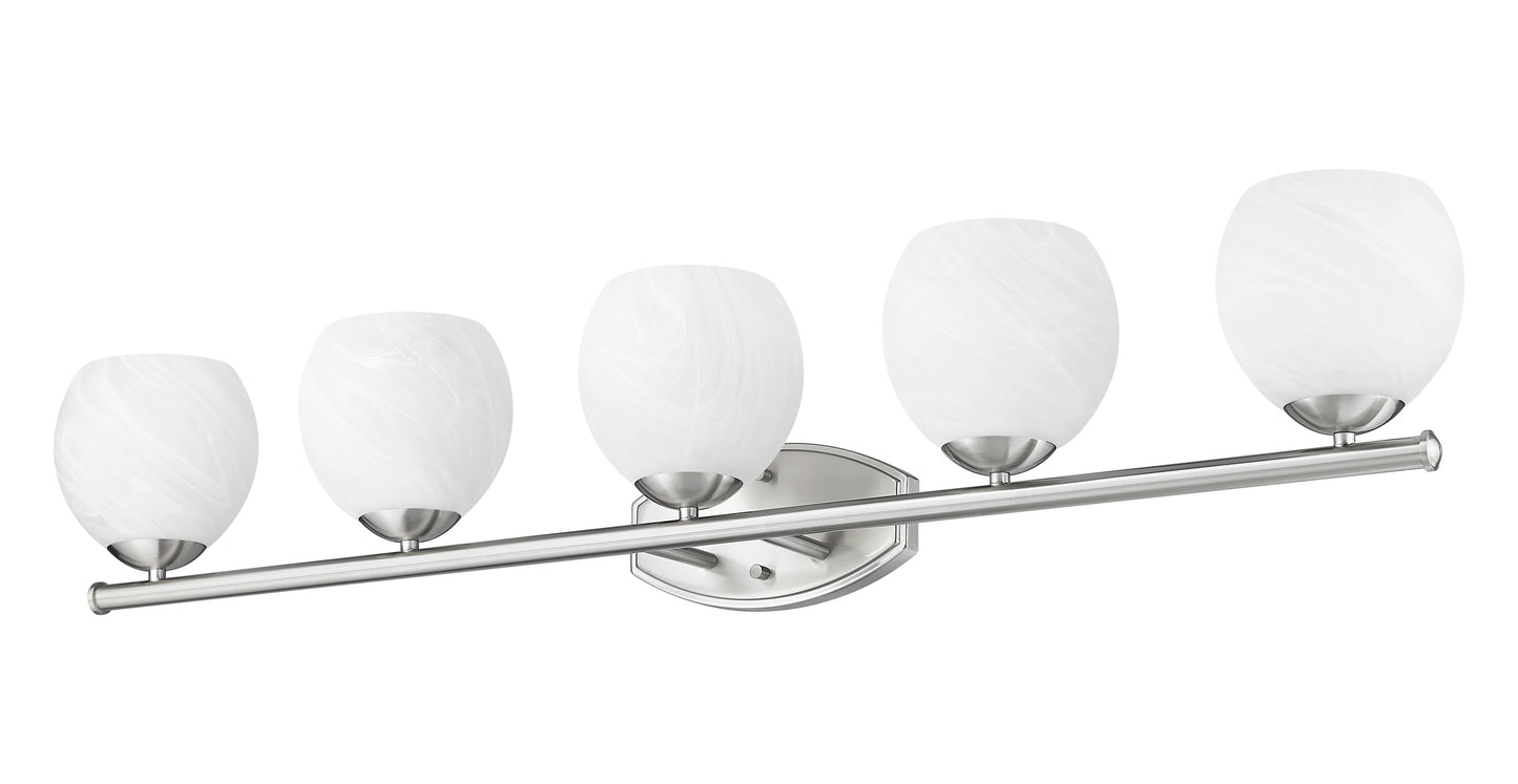 1963-5V-BN - Colette 5 Light 42" Vanity - Brushed Nickel