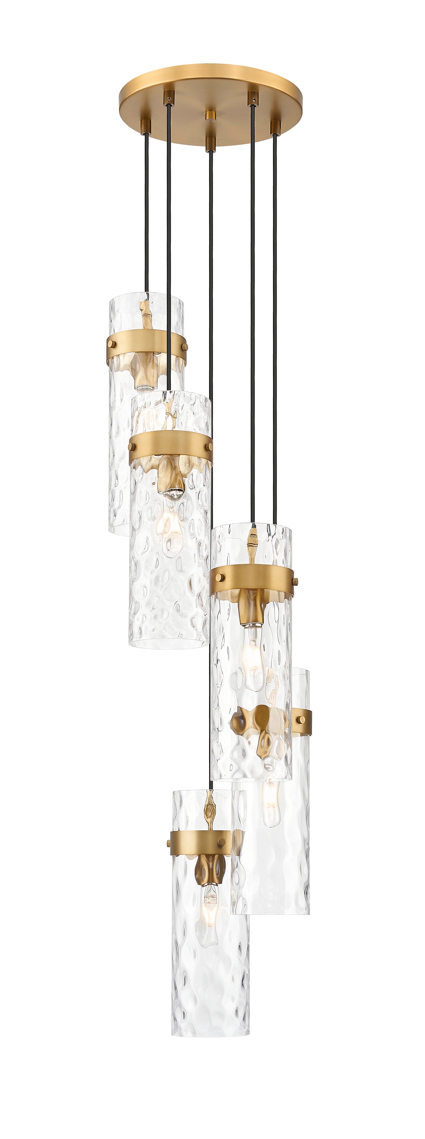 7002P5-5R-RB - Fontaine 5 Light 14" Chandelier - Rubbed Brass