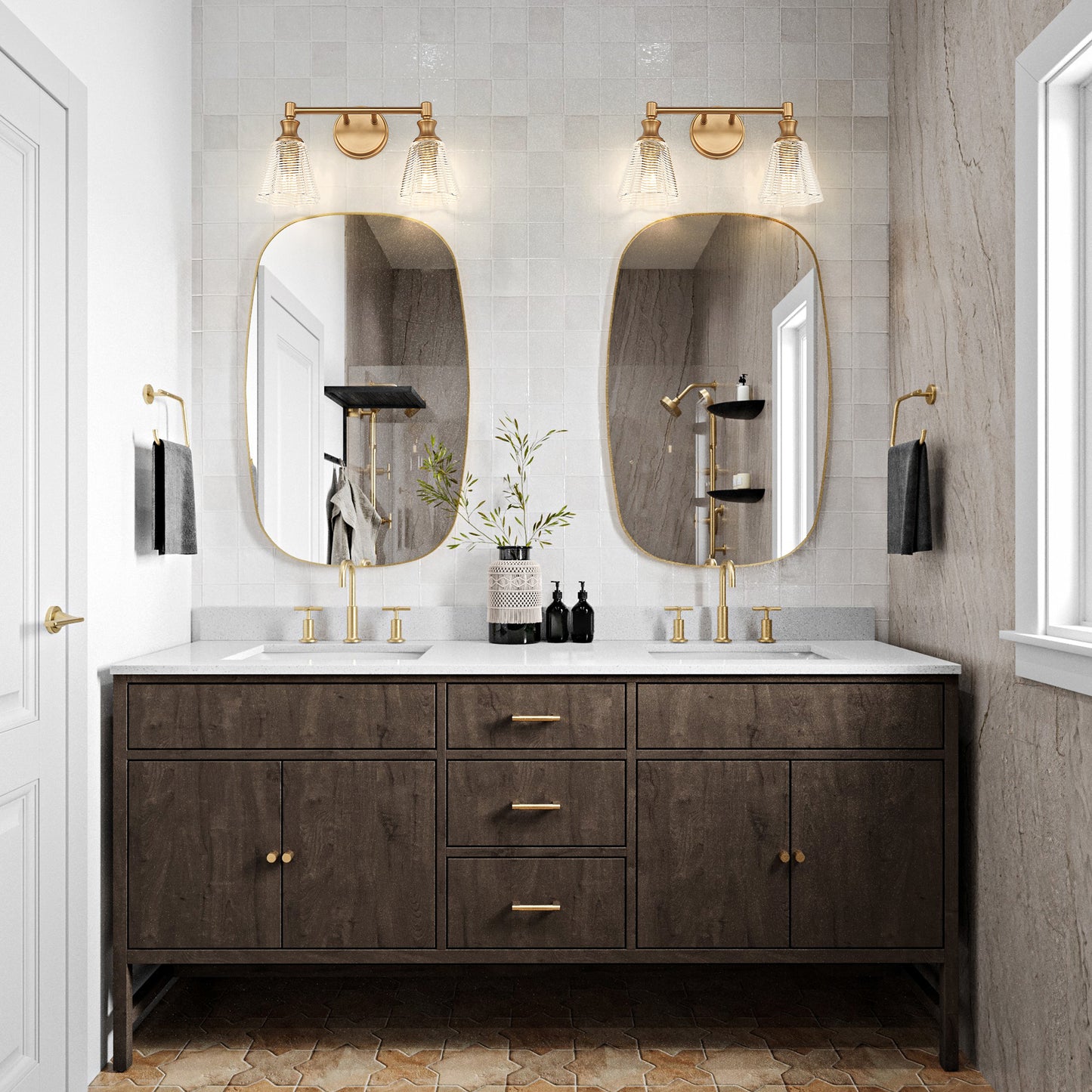 7704-2V-MGLD - Auden 2 Light 18" Vanity - Modern Gold