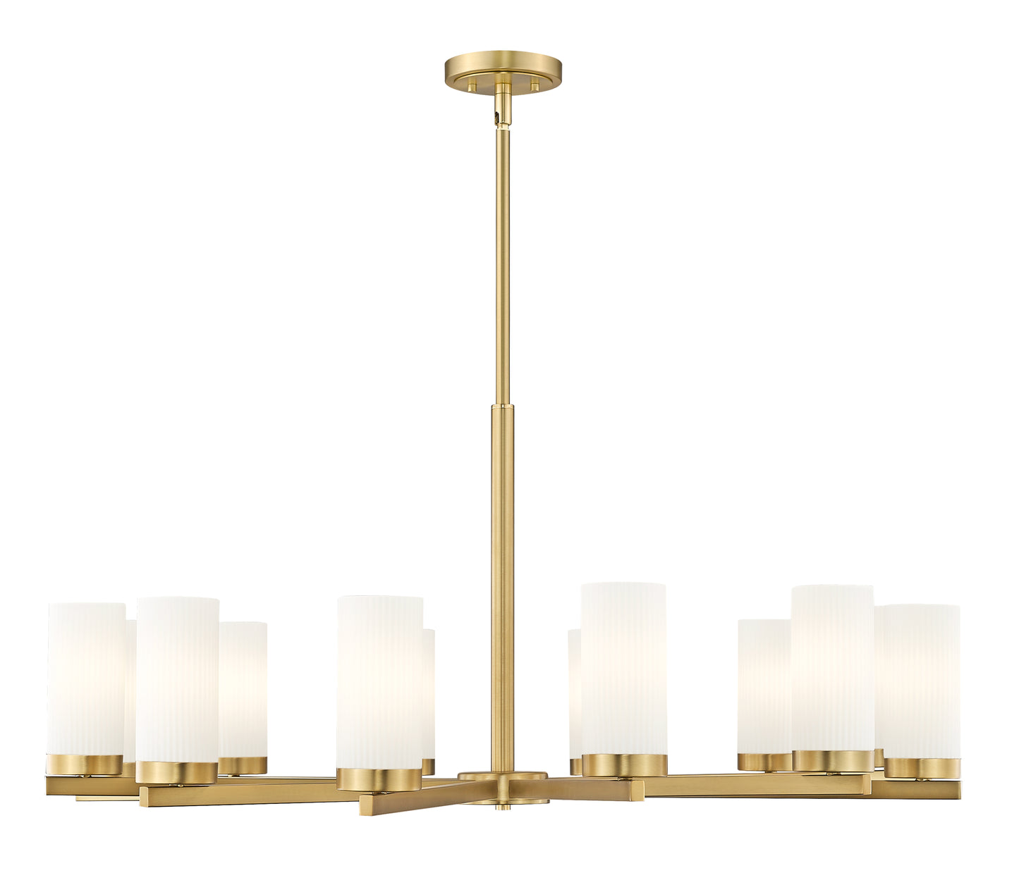 3044-12MGLD - Danica 12 Light 39" Chandelier - Modern Gold