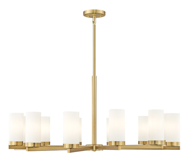 3044-12MGLD - Danica 12 Light 39" Chandelier - Modern Gold