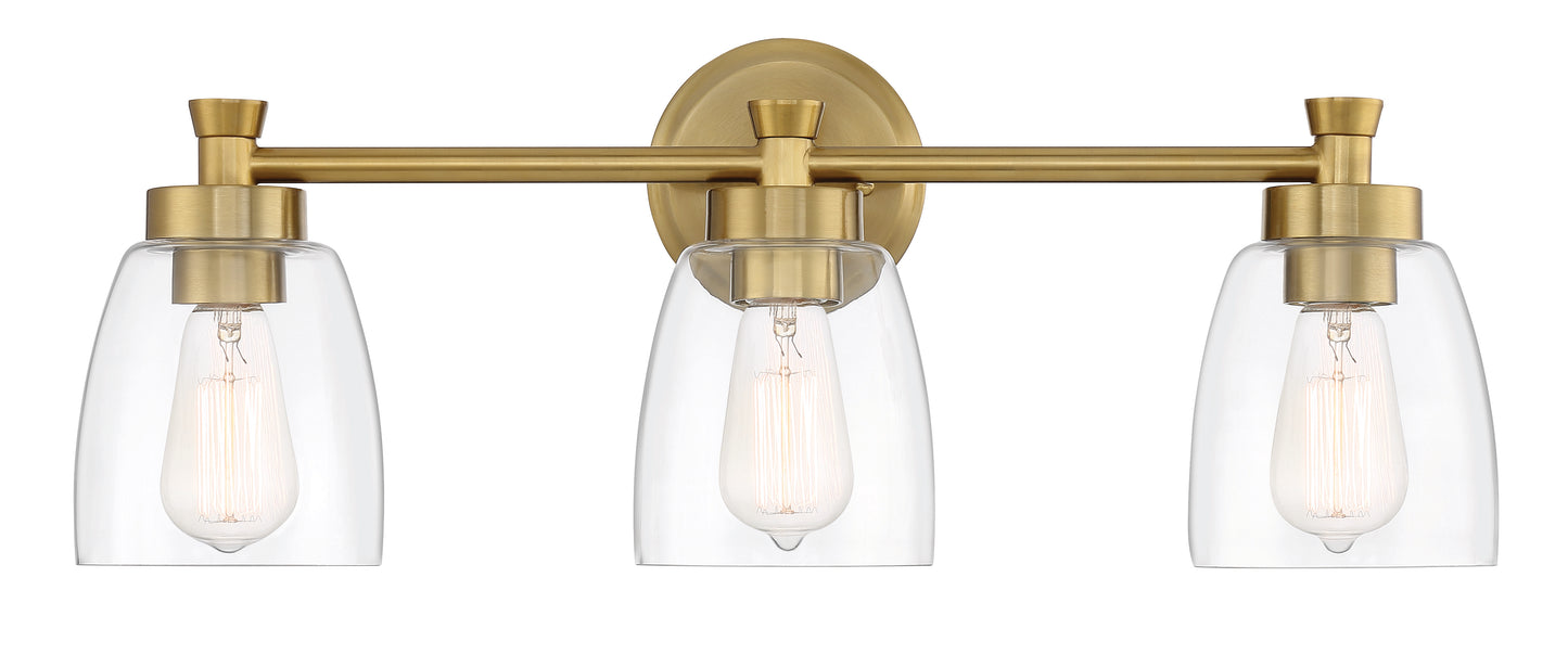 12724SB3 - Henning 3 Light 24" Wide Vanity Light - Satin Brass