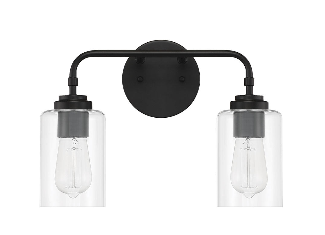56002-FB - Stowe 2 Light 15" Wide Vanity Light - Flat Black