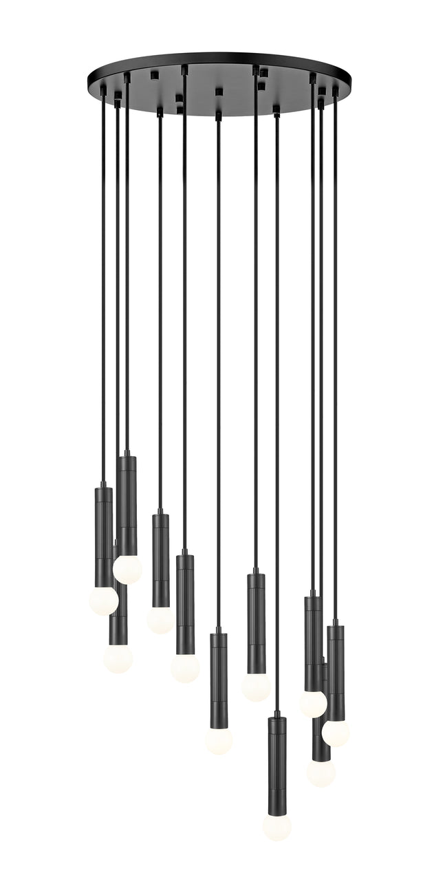 1956P-11R-MB - Stari 11 Light 24" Chandelier - Matte Black