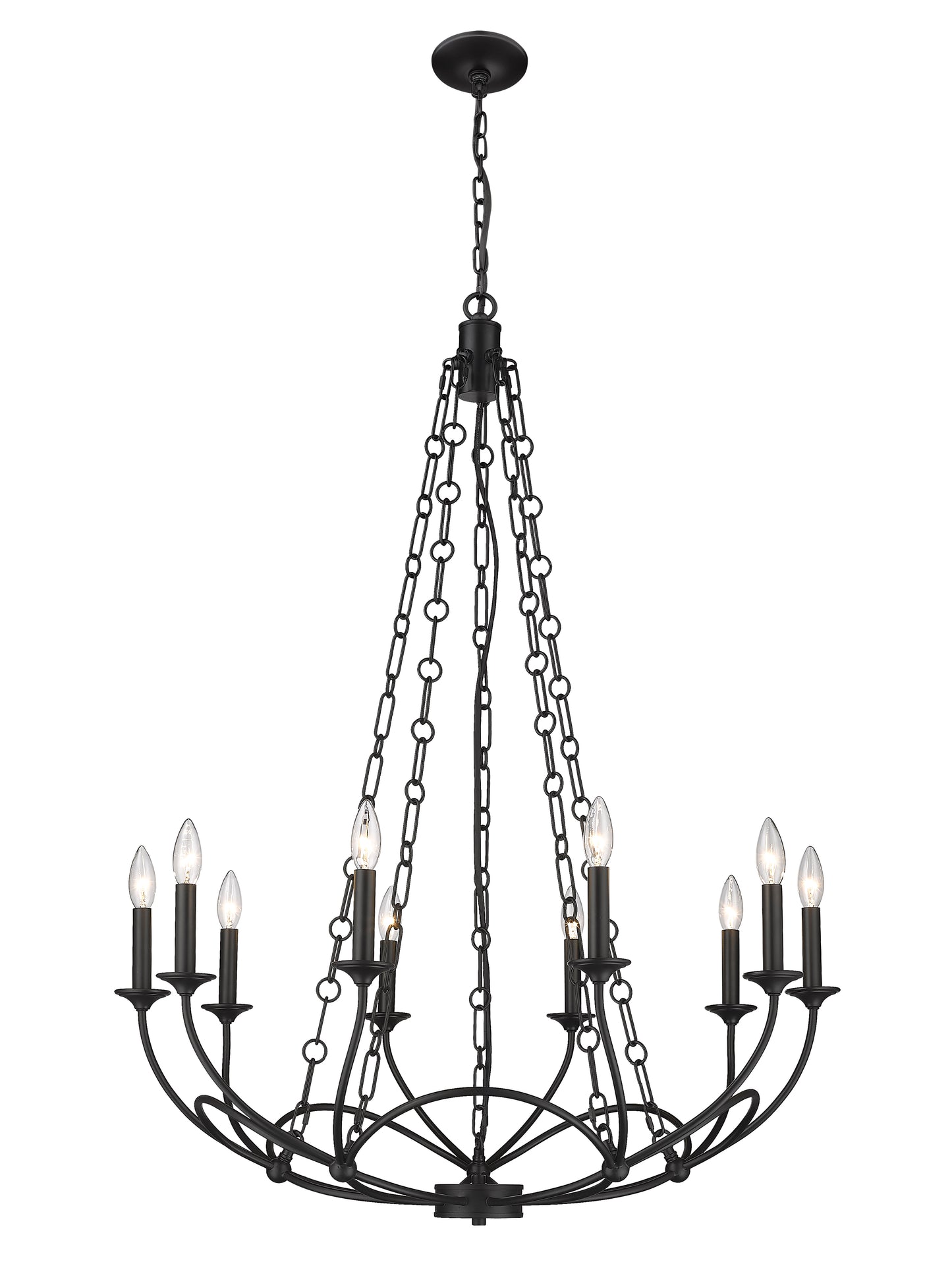 3500-10MB - Arabella 10 Light 33" Chandelier - Matte Black