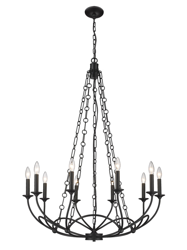 3500-10MB - Arabella 10 Light 33" Chandelier - Matte Black