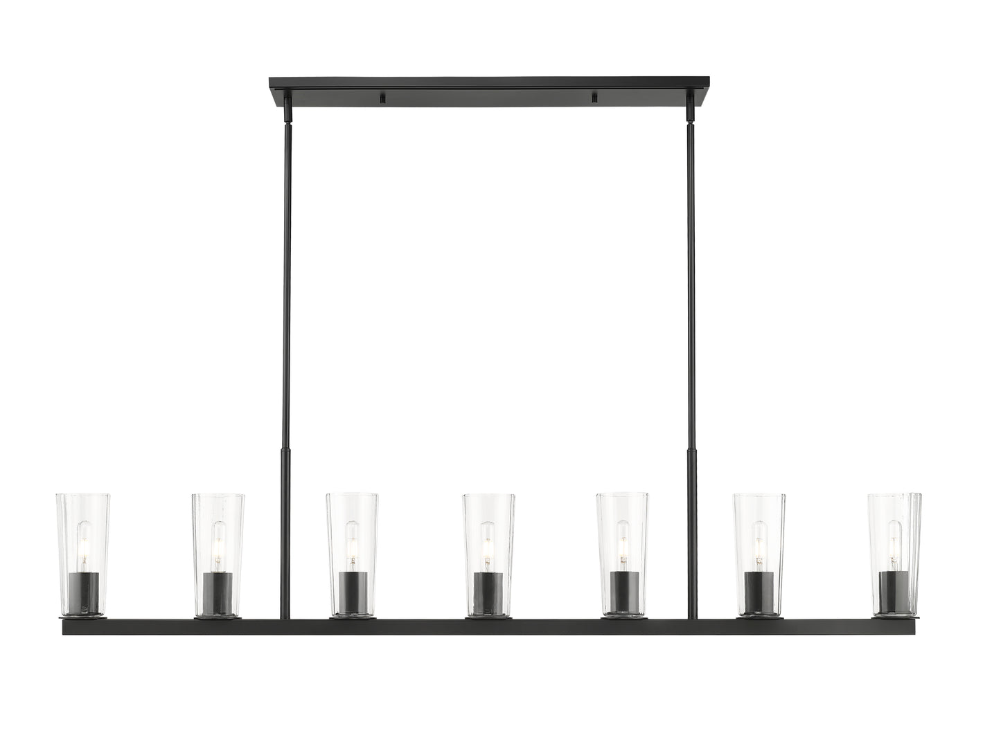826-7L-MB - Titus 7 Light Linear 64" Chandelier - Matte Black