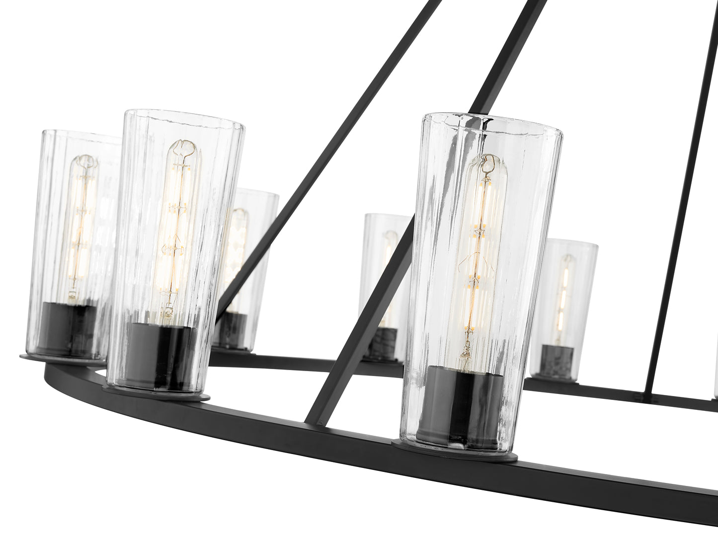 826-15MB - Titus 15 Light 62" Chandelier - Matte Black