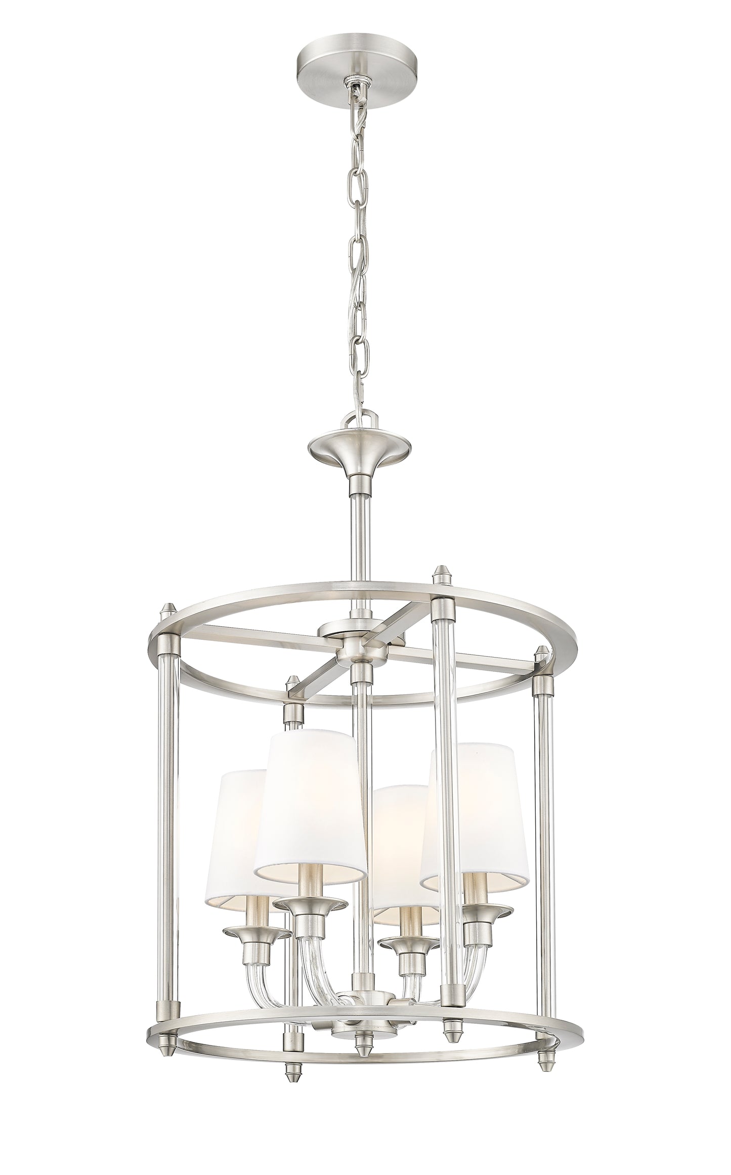 1950-4C-BN - Katerina 4 Light 16" Chandelier - Brushed Nickel