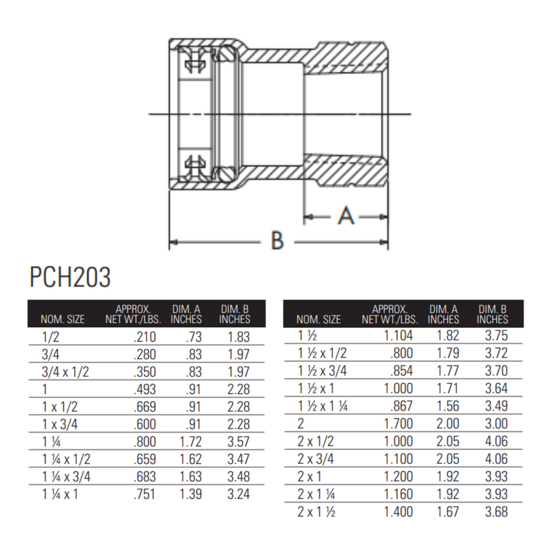 nibco press fittings 3/4" benchpress  female adaptor dimensions