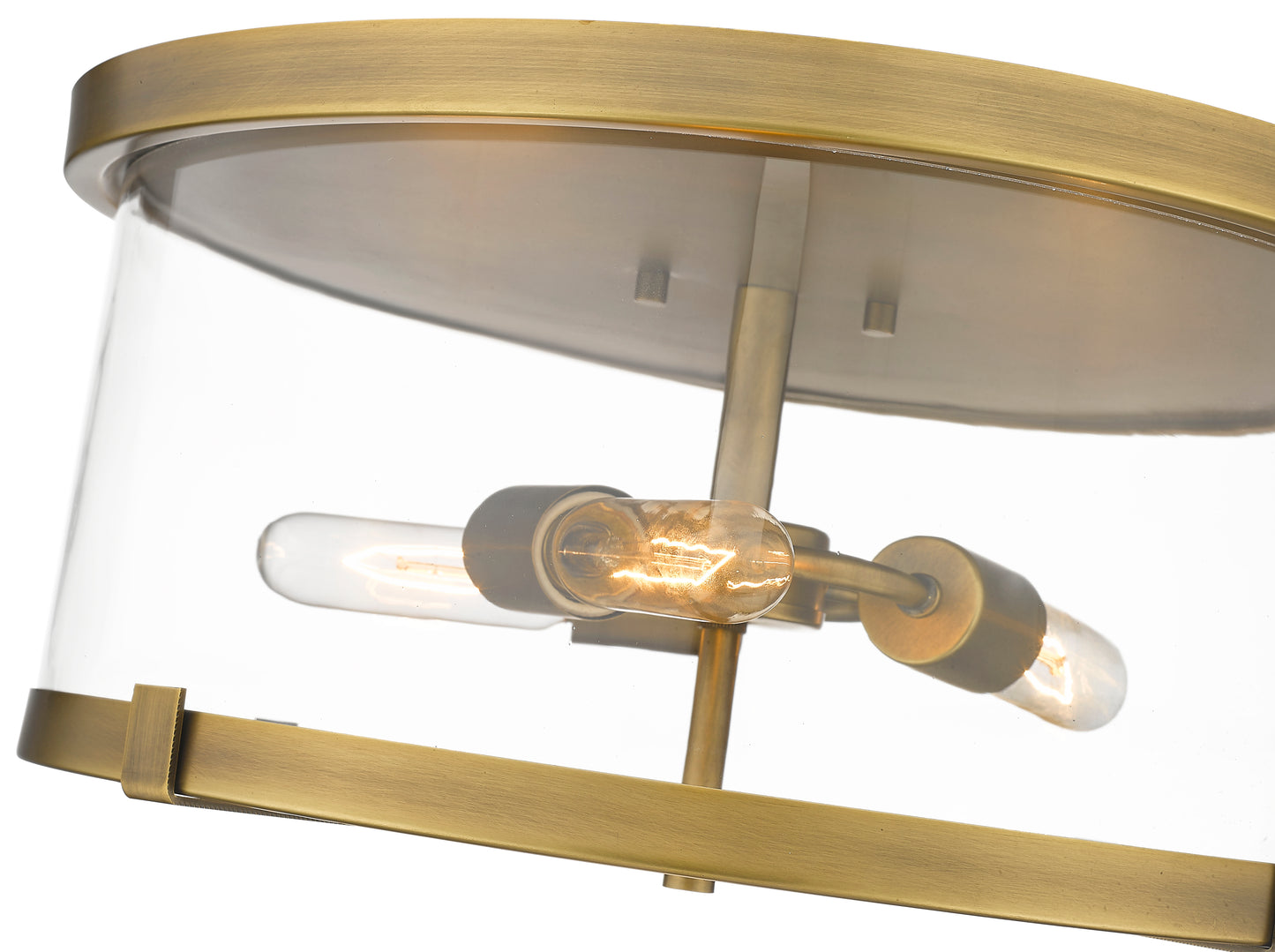 3032F-RB - Callista 3 Light Flush 16" Mount - Rubbed Brass