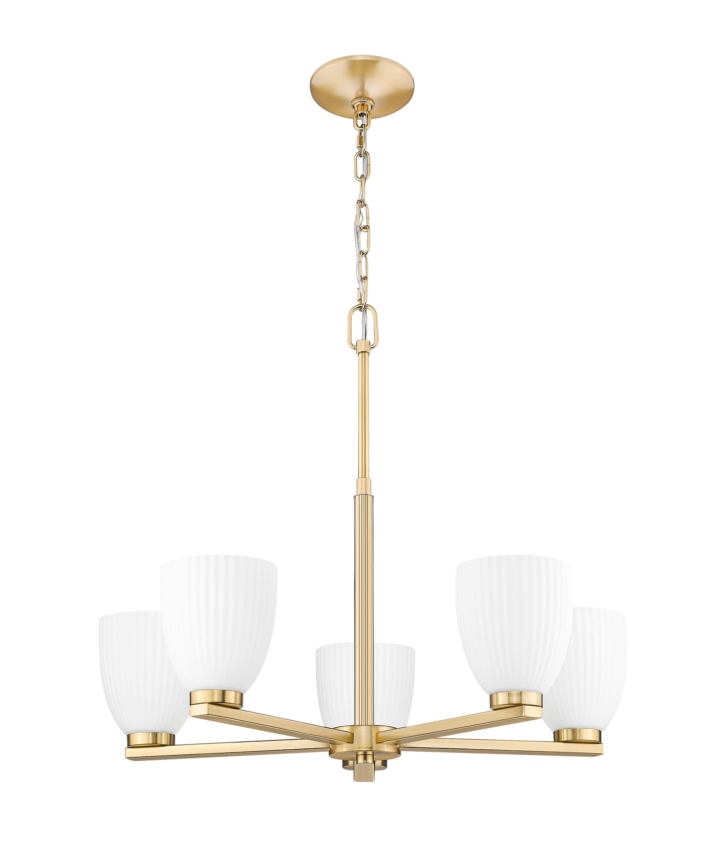 7518-5MGLD - Naya 5 Light 25" Chandelier - Modern Gold
