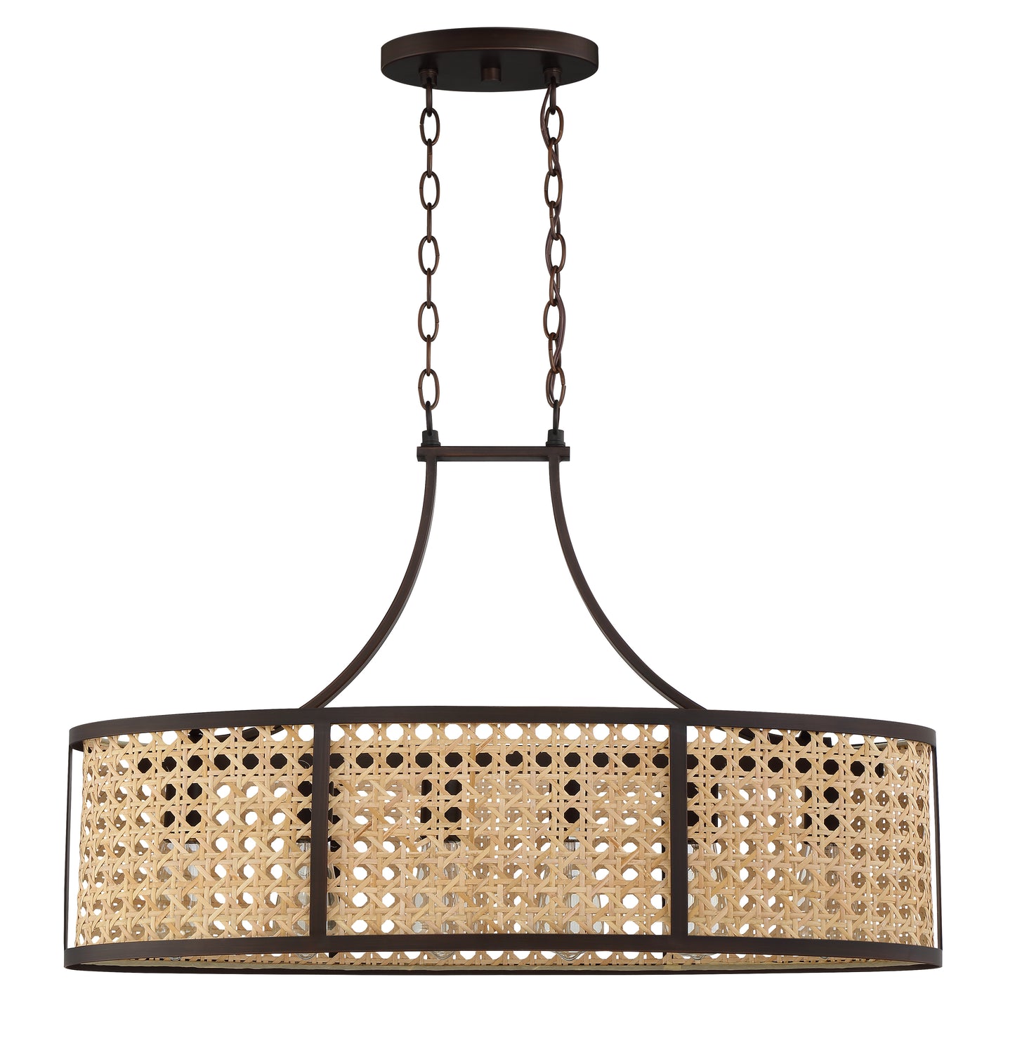 54576-ABZ - Malaya 6 Light 12.5" Wide Island Light - Aged Bronze Brushed