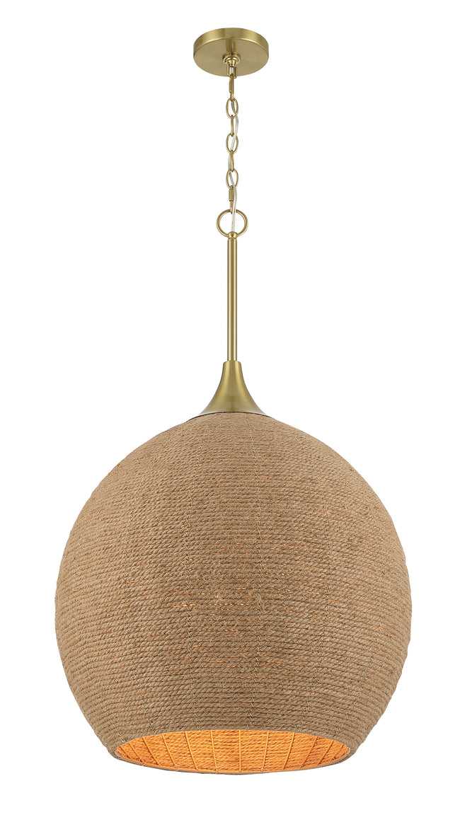 61393-SB - Keira 3 Light 21" Wide Pendant - Satin Brass