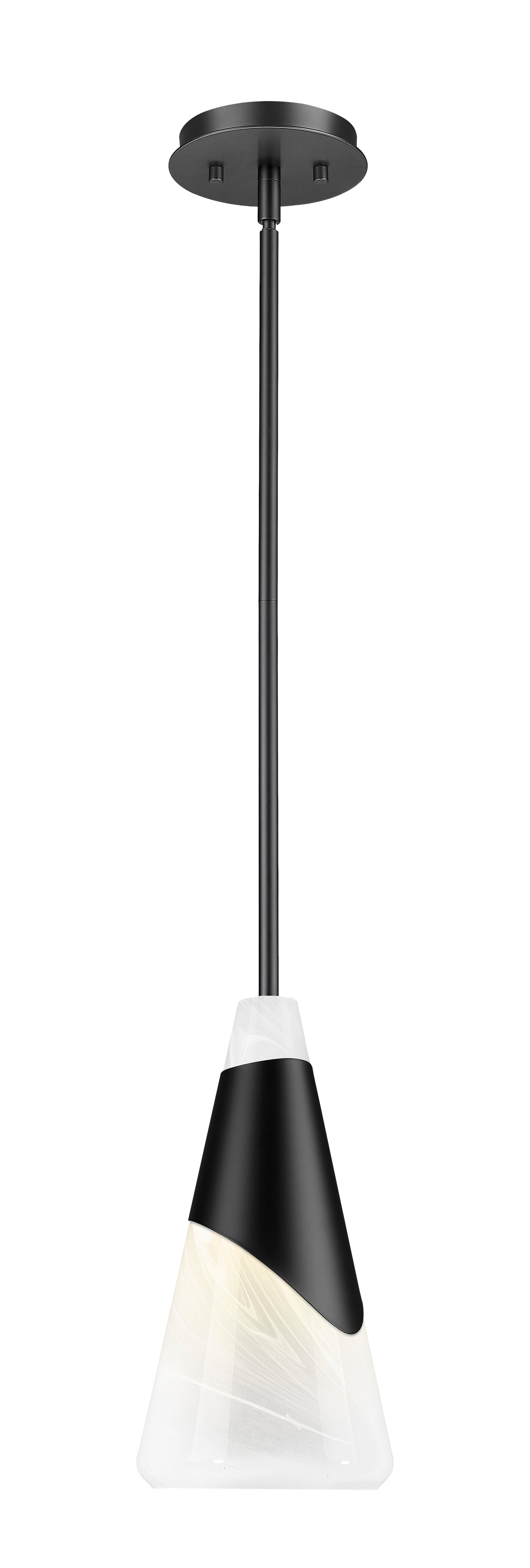 828P7-ROD-MB - Aimie 1 Light 7" Pendant - Matte Black