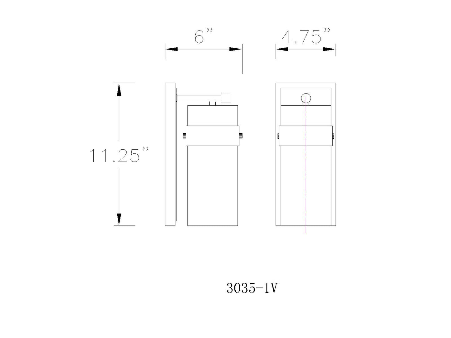 3035-1V-BN - Fontaine 1 Light Wall 11" Sconce - Brushed Nickel